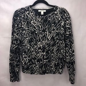 Liz Claiborne Black and White Floral Cardigan - XL